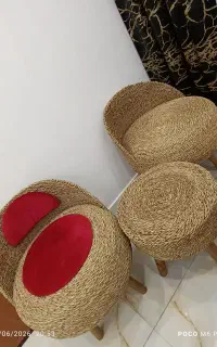 میزو صندل حصیر پایه چوبی نو
