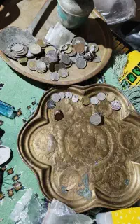 سکه نقره صدساله و شاهی و سینی نقش دار...