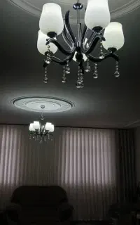 لوستر 5شاخه چوب و فلز