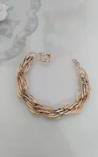 دستبند شنل طلا سه رنگ