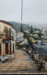 پشتی طرح منظره /در حد نو