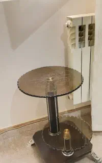 پشقاب دو طبقه میز شیشه دوطبقه ترازو