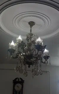 لوستر برنز تازه لامپها عوض شده ۴شاخه و ۸ شعله
