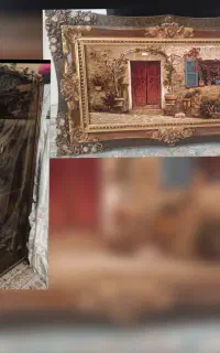 تابلو فرش و پایه گل فرفورژه