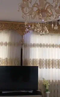 فروش دو عدد پرده سلطنتی با حریر ترکیه اصل