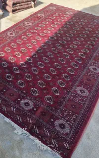 قالی ماشینی ۹متری یه جفت رنگ اَناری