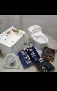 لوله کش‌ی نصب تعمیرشیرالات روشویی سینک توالت فرنگی