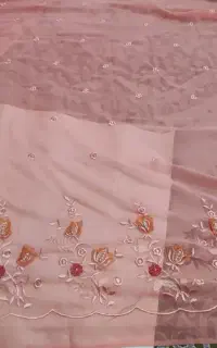 پارچه گل دار مروارید دوز