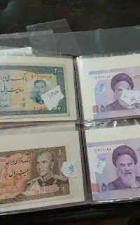 تعدادی پول قدیمی اسکناس عتیقه کلکسیونی