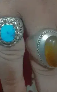 انگشتر نقره فیروزه عقیق زرد
