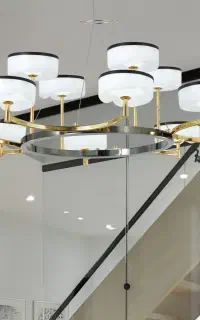 لوستر مدرن پرنور طرح کراون لایت نور ۳حالته
