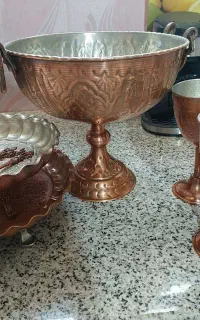 ظروف مس میوه خوری شیرینی خوری جام بستنی  همه باهم