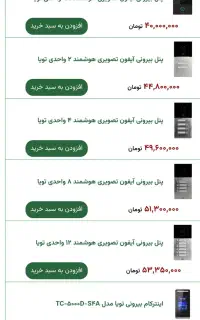 پنل بیرونی آیفون تصویری هوشمند ۱ الی۱۲ واحدی تویا