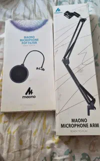 پایه میکروفن و پاپ فیلتر برند maono