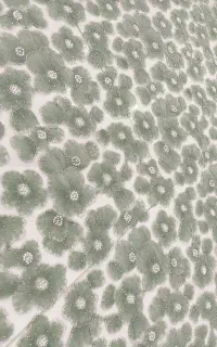 پارچه مجلسی گل حریر برجسته رنگ سبز
