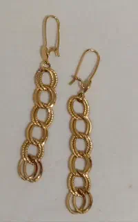 گوشواره کارتیه طرح طلا رنگ ثابت
