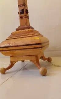 آباژور دست ساز چوبی با چوب تئزینی
