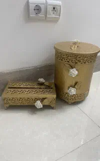 سطل و جا دستمال کاغذی فلزی