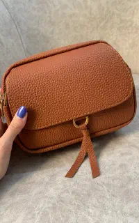 کیف چرم قهوه ای و سبز