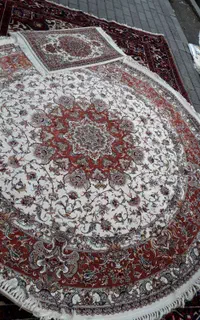 فرش اولیا یک متر گرد۱۰۰۰شانه دایره مرینوس