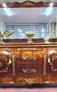 ست آینه کنسول چوبی برنزی میز تیویTVبوفه ترکیب برنز