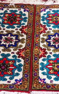 فرش پادری دستبافت زمینه سفید هم تکی هم جفتی