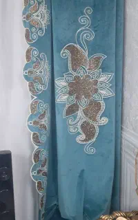 فروش یالان پرده مخمل سنگ دوزی شده