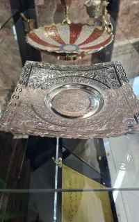 بشقاب برنجی با روکش نقره