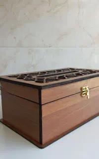 جعبه دستمال کاغذی چوبی دولایه.عمده