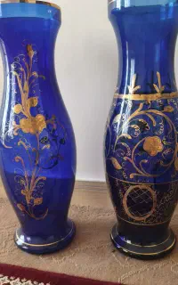 دو عدد گلدان شیشه ای بزرگ قیمت عالی