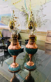 فروش شمعدون فیروزه و طلا کوب
