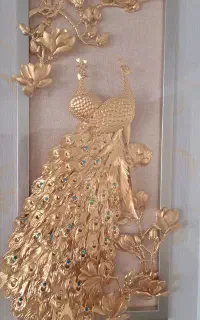 دو تابلو طاوس پر طلا  60 × 60 و دومی  60 ×100