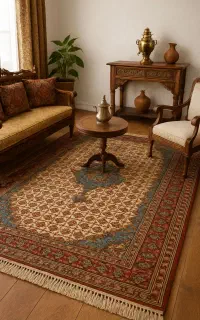 جفت قالیچه دستبافت طرح ماهی