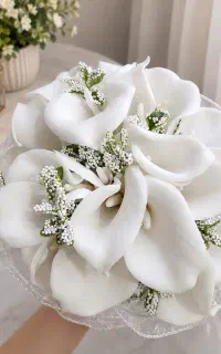دسته گل عروس گل شیپوری جنس شمعی