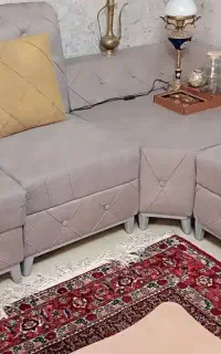 مبل ۶نفره دست دوم سالم با میز جلو مبلی ام دی اف