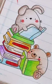 نقاشی فانتزی و کارتونی در دفتر