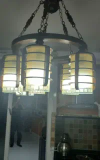 لوستر چوبی ۵ شعله
