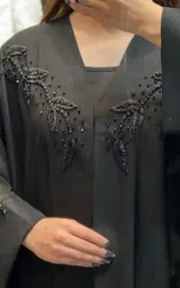 جواهر دوزی ودوخت اپلیکه روی عبا مانتو لباس مجلسی