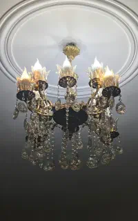 لوستر ۱۲شعله برنز با لامپ