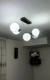 لوستر ۵ شاخه حبابی بلوری