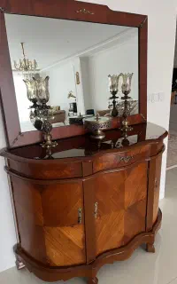 آینه کنسول با جفت شمعدان
