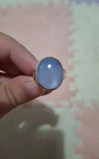 عقیق کبود یمنی با  رکاب دستساز