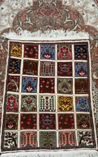 فرش دستباف چهار خانه طرح ترکیبی وبته جقه