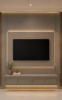 طراحی  ترموود  تی وی وال  کابینت  کناف  کلیک