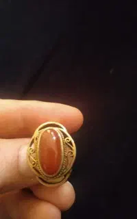 انگشتر عقیق طلا روس رنگ ثابت