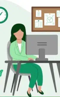 منشی خانم در دفتر مهندسی