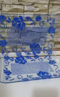 دو عدد سینی شیشه ای