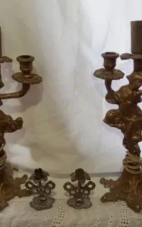شمعدان برنری بزرگ و نقره ای کوچگ