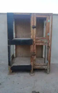 قفس چوبی دو طبقه محکم