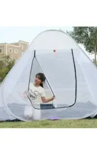 چادر پشه بند تور (فقط ۲۵۰۰) حریر زیپ درشت مسافرتی